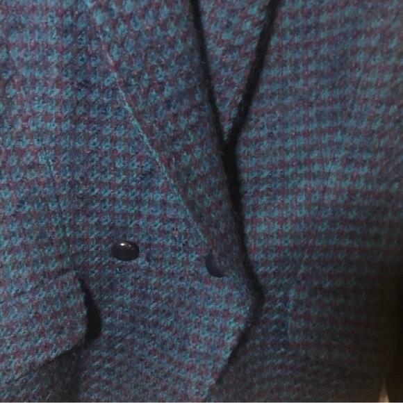 Vintage Barrie Pace Ltd. Wool Mohair Double Breasted Blazer Blue Purple 6 - Picture 3 of 8